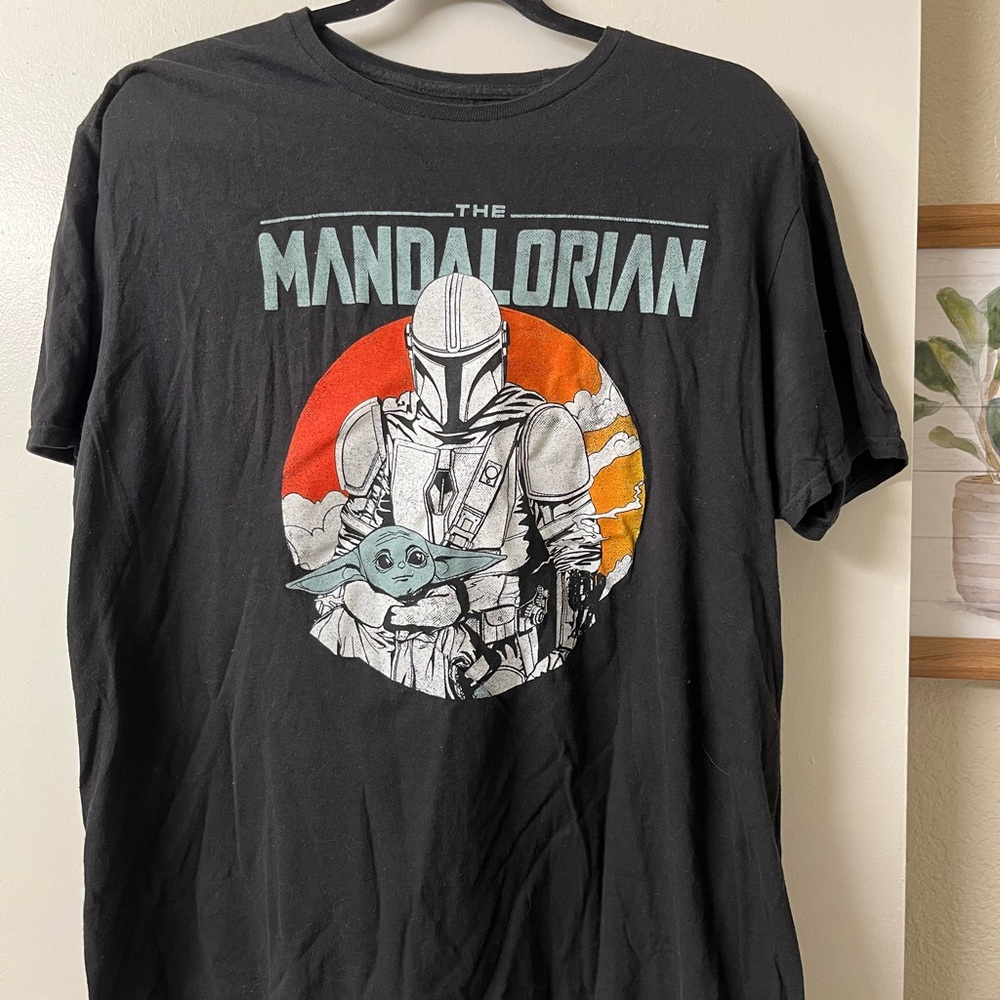 Star Wars The Mandalorian Black and Orange Tee